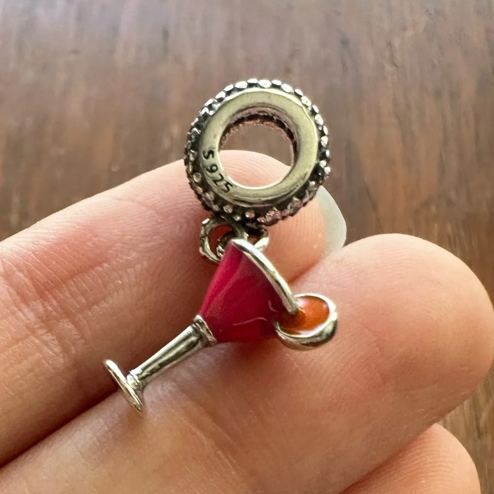 NWOT Pandora Fit Cosmopolitan Cocktail Silver Charm_4